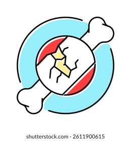 bone crack fracture injury color icon vector. bone crack fracture injury sign. isolated symbol illustration