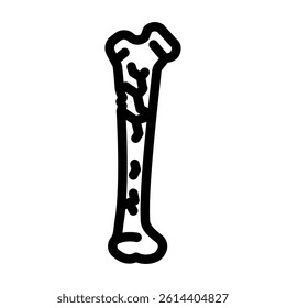 bone crack fracture injury line icon vector. bone crack fracture injury sign. isolated contour symbol black illustration