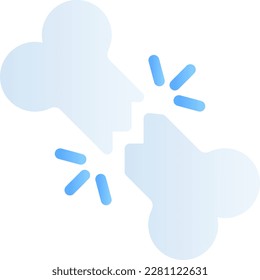 The bone crack icon. The icon is commonly used to indicate the presence of medical care or first aid supplies for bone injuries. It serves as a visual cue to quickly identify the location of treatment