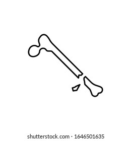 Bone crack traumatology icon. Simple line, outline vector elements of traumatology icons for ui and ux, website or mobile application