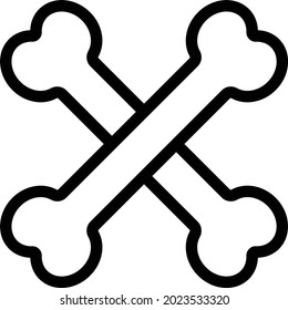 bone cross vector thin line icon