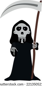 Bone Death character. Halloween symbol skull and crossbones in vector