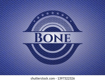 Bone with denim texture. Vector Illustration. Detailed.