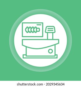 Bone densitometry color line icon. Medical device. Outline pictogram for web page, mobile app, promo 