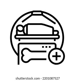 bone density health check line icon vector. bone density health check sign. isolated contour symbol black illustration
