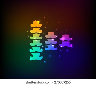 Bone design on dark background, rainbow concept
