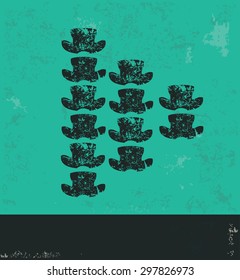 Bone design on green background,grunge vector