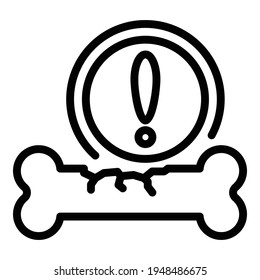 Bone destruction icon. Outline Bone destruction vector icon for web design isolated on white background