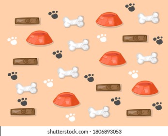 ิthe bone and Dog collar  background Vector picture