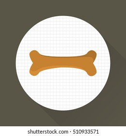Bone for dog color icon. Flat design. Pet shop theme
