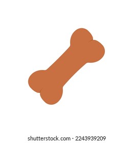Bone Dog Flat Illustration. Clean Icon Design Element on Isolated White Background