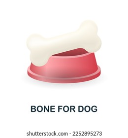 Bone For Dog icon. 3d illustration from home pets collection. Creative Bone For Dog 3d icon for web design, templates, infographics and more