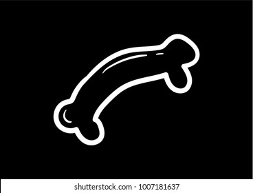 bone for a dog icon vector flat black