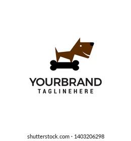 bone and dog logo design concept template vector
