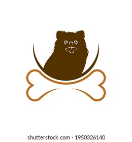 Ilustración vectorial del logotipo del perro óseo de huesos, plantilla de diseño del logotipo del perro creativo, iconos de símbolos