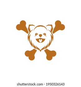 Bone Dog logo design vector illustration, Creative Dog logo design concept template, symbols icons