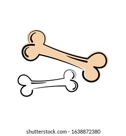 BONE FOR A DOG ON A WHITE BACKGROUND IN A VECTOR