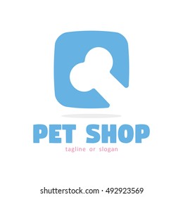 BONE DOG PET SHOP LOGO ICON SYMBOL TEMPLATE