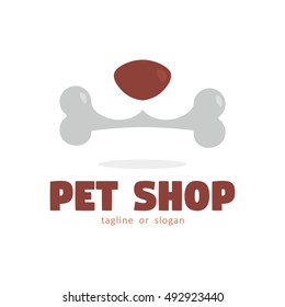 BONE DOG PET SHOP SIMPLE LOGO ICON SYMBOL TEMPLATE