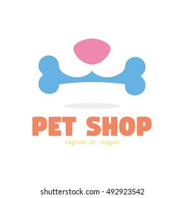 BONE DOG PET SHOP SIMPLE LOGO ICON SYMBOL TEMPLATE