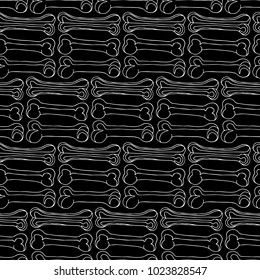 Bone for dog vector illustration. Doodle style. Design, print, decor, textile, paper