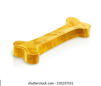 bone for dog vector illustration isolated on white background EPS10. Transparent objects and opacity masks used for shadows and lights drawing