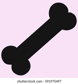 Bone for dogs, vector silhouette isolated