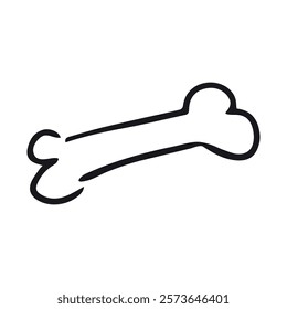 Bone Doodle Icon, line hand drawn dog food symbol vector design. Great for mobile app, web design, game, etc