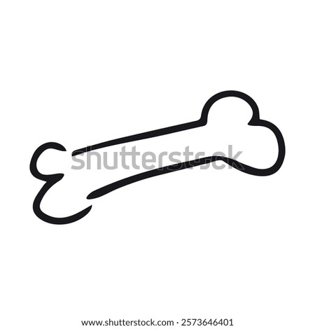 Bone Doodle Icon, line hand drawn dog food symbol vector design. Great for mobile app, web design, game, etc