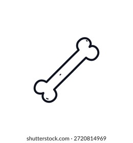 Bone doodle icon logo sign. Hand drawn
