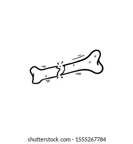 bone doodle icon vector hand drawing 