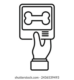 Bone examination monitor icon outline vector. Medical care. Client ward clinic