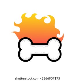 bone fire icon logo design 