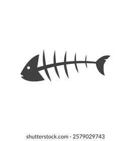 Bone fish icon flat design