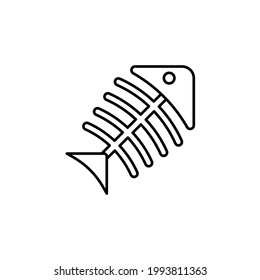 bone fish icon vector line style. pet shop icon design. isolated on white background