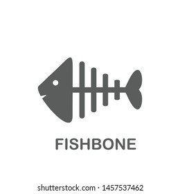 Bone fishbone salmon icon style illustration vector