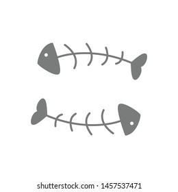 Bone fishbone salmon icon style illustration vector