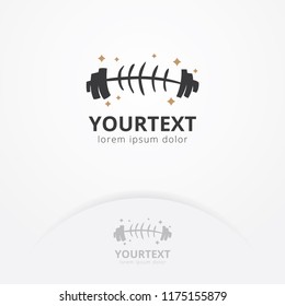 Bone fitness logo, Logos of sports and fitness with the shape of a bone. Sport and fitness logo template