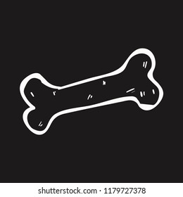 bone flat black doodle icon vector 