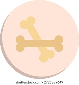 Icono de estilo de círculo plano de hueso
