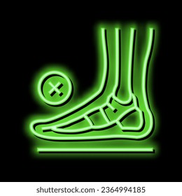 bone flat feet neon light sign vector. bone flat feet illustration - Shutterstock ID 2364994185