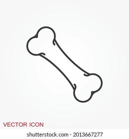 Bone flat icon. Single high quality symbol