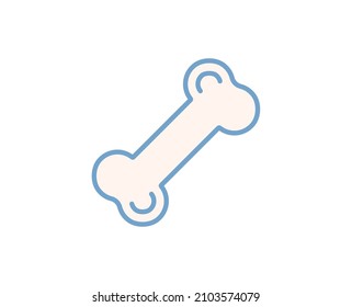 Bone flat icon. Thin line signs for design logo, visit card, etc. Single high-quality outline symbol for web design or mobile app. Medical outline pictogram.