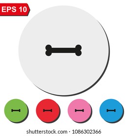 Bone flat round colorful vector icon.