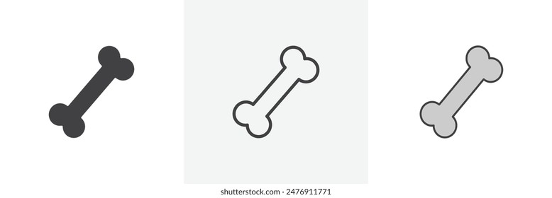 Bone flat thin line icon collection.