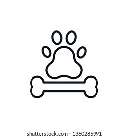 Bone and footprint icon