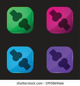 Bone four color glass button icon