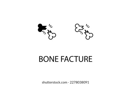 Ilustración de material de diseño de doble icono de fractura ósea