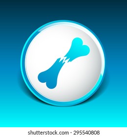 bone fracture flat icon caution nuclear power radiation sign symbol.