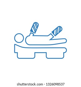 Bone fracture Health protection sign - The patient is lying on the bed